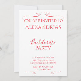 Minimaler moderner Junggeselinnen-Abschied Einladung