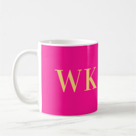 Minimaler moderner Monogramm-Hot-Pink Kaffeetasse