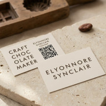 Minimaler moderner QR-Code für Kunstschokoladenher