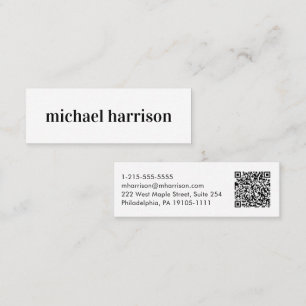 Minimaler moderner QR-Code Mini Visitenkarte