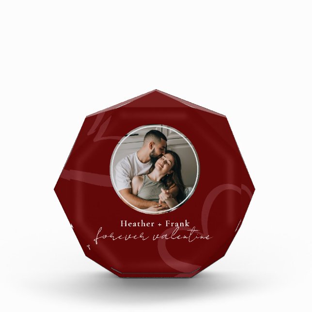 Minimaler moderner romantischer roter Valentinstag Fotoblock (Vorderseite)
