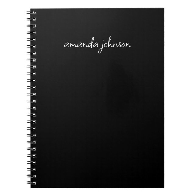 Minimaler moderner Schwarz-Weiß-Monogramm-Gesamtna Notizblock (Vorderseite)