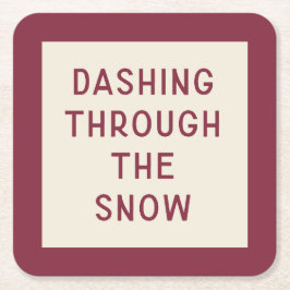 Minimaler moderner Weihnachtstypografie-Untersetze Rechteckiger Pappuntersetzer