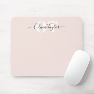 Minimaler Monogram Moderner Skriptpinsel Beruflich Mousepad