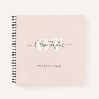 Minimaler Monogram Moderner Skriptpinsel Personali Notizbuch