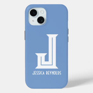 Minimaler Monogramm Blau Case-Mate iPhone Hülle
