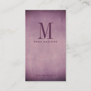 Minimaler Monogramm gestörter Lilac Visitenkarte