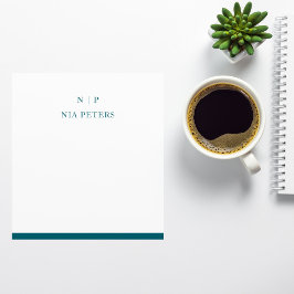 Minimaler Monogramm-Personalisierter Memo Notizblock