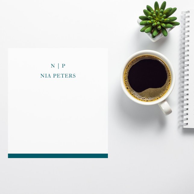 Minimaler Monogramm-Personalisierter Memo Notizblock (Von Creator hochgeladen)