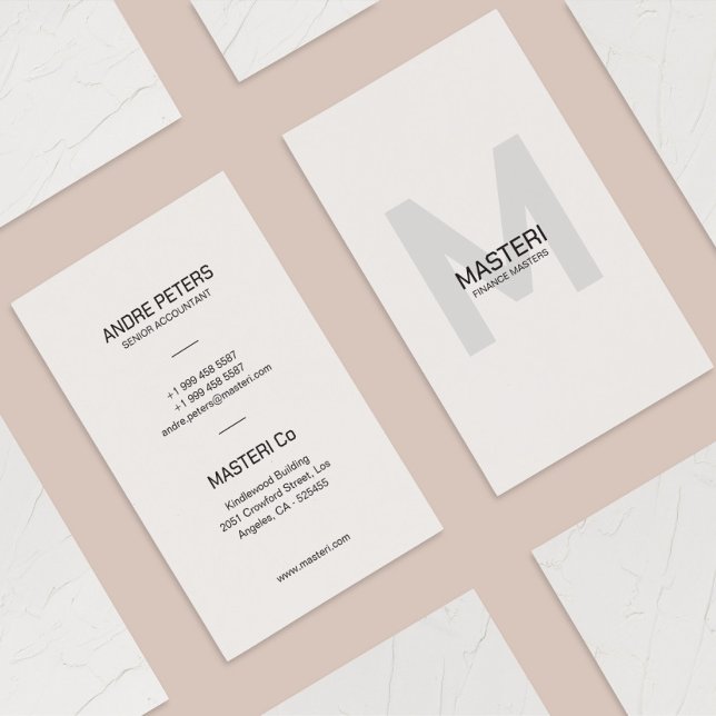 Minimaler Monogramm-Schatten blass Grau Modernst Visitenkarte (Von Creator hochgeladen)