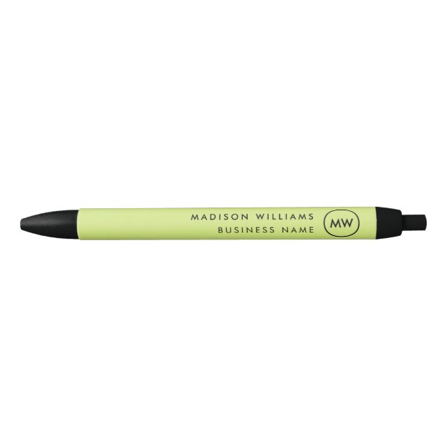 Minimaler Monogramm Schwarzer Tinte Pen Kugelschreiber (Vorderseite)