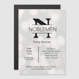 Minimaler Monogramm-Silber für die Magnetfamilie W Magnetkarte