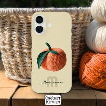 Minimaler Monogrammname Moderner Crochet Peach