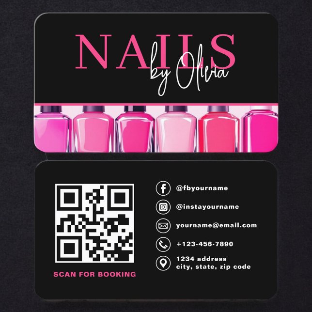 Minimaler Nageldesigner QR-Code Visitenkarte (Von Creator hochgeladen)