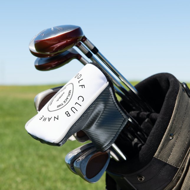 Minimaler Name und Logo des Golfclubs Golf Headcover (In Situ)