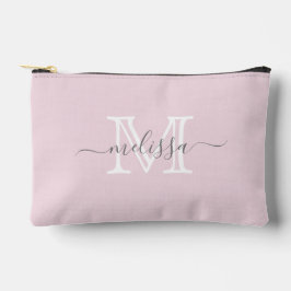 Minimaler Name und Monogramm in Rosa elegant Zubehörtasche