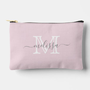 Minimaler Name und Monogramm in Rosa elegant Zubehörtasche