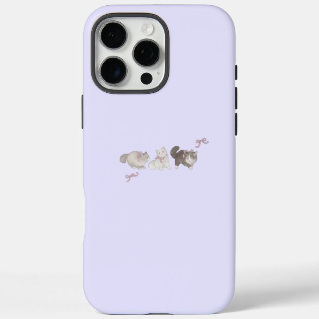 Minimaler Niedlicher Cats Sky Blue Phone Case (Rückseite)