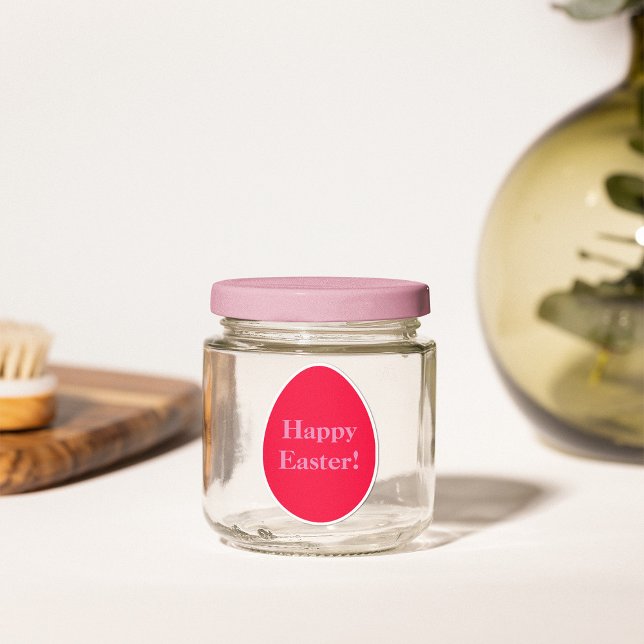 Minimaler Osteraufkleber mit Rot und Rosa Aufkleber (Von Creator hochgeladen)