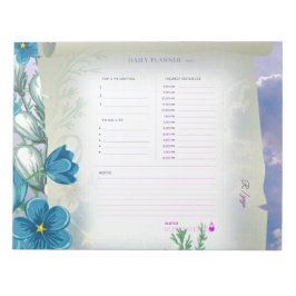 Minimaler Pastell-Lila und Blau Tagesplaner Notizblock