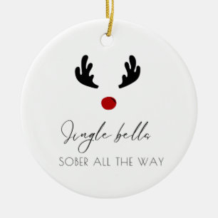 Minimaler personalisierbarer Name Sobriety Weihnac Keramik Ornament