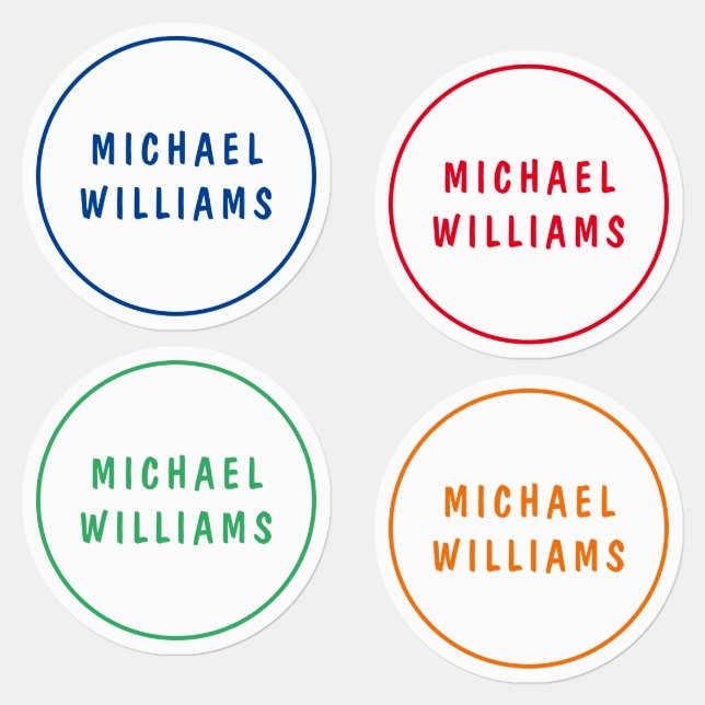 Minimaler Personalisierter Boy Name Eisen auf Etiketten (Gruppe)