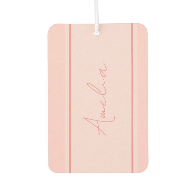 Minimaler Personalisierter Rosa Autolufterfrischer (Vorderseite)