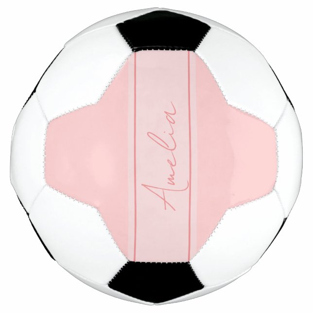 Minimaler Personalisierter Rosa Fußball (Vorderseite)