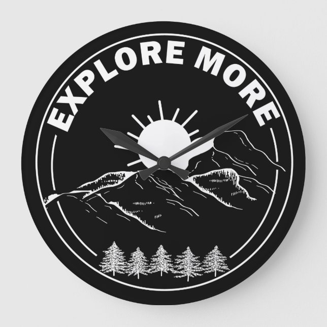 Minimaler Pinienwald Große Wanduhr (Vorderseite)