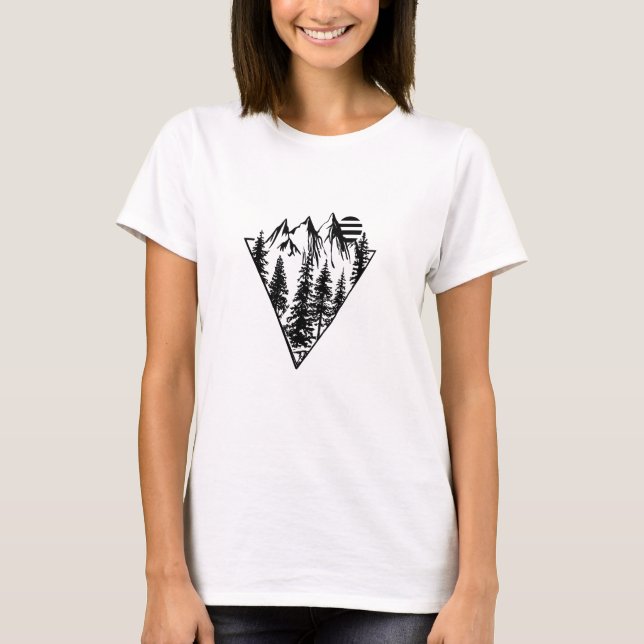 Minimaler Pinienwald T-Shirt (Vorderseite)