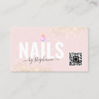 Minimaler Polnischer Nagelbeauty Salon QR Code Ros