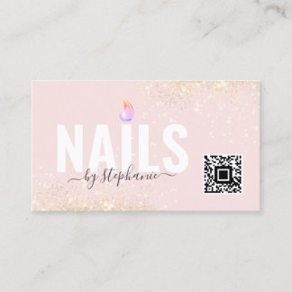Minimaler Polnischer Nagelbeauty Salon QR Code Ros Telefonnummerkarte