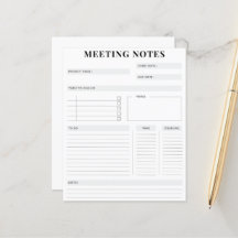 Minimaler professioneller Meeting Notes-Planer