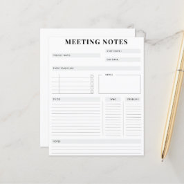 Minimaler professioneller Meeting Notes-Planer