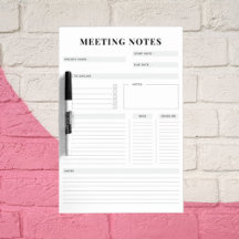 Minimaler professioneller Meeting Notes-Planer