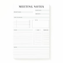 Minimaler professioneller Meeting Notes-Planer