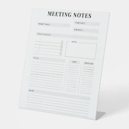 Minimaler professioneller Meeting Notes-Planer Sockelschild