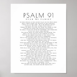 Minimaler Psalm 91 über meine Familie Christlich Poster