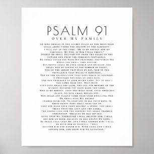 Minimaler Psalm 91 über meine Familie Christlich Poster