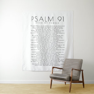 Minimaler Psalm 91 Verse über meine Familie Christ Wandteppich