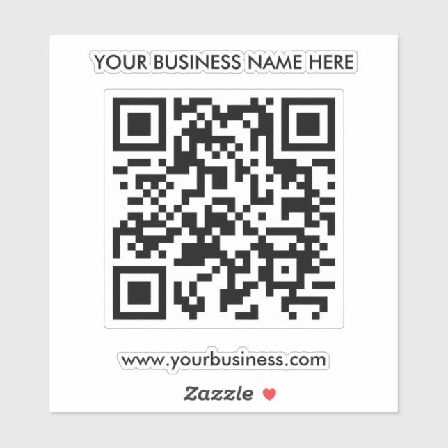 Minimaler QR Code Business Vinyl Cut Aufkleber (Blatt)