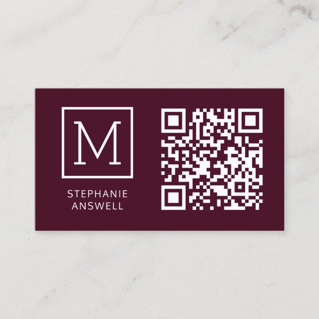 Minimaler QR-Code für Burgund-Logo-Berufliche Visitenkarte (Vorderseite)