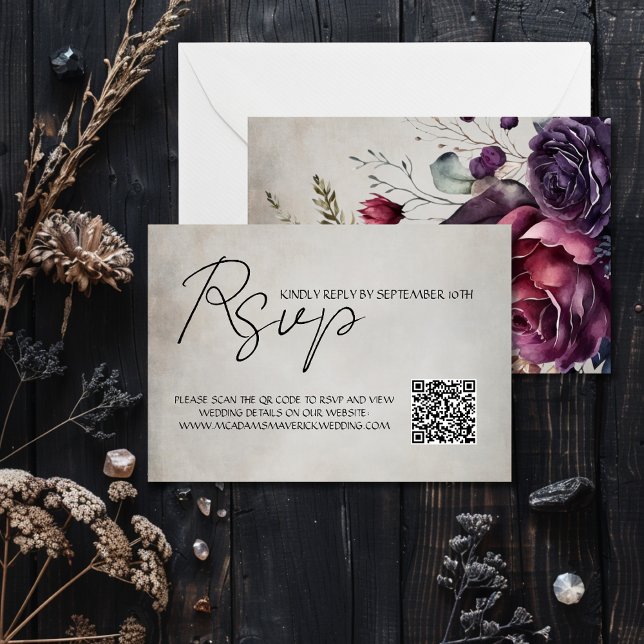 Minimaler QR-Code für die Hochzeit der RSVP-Antwor RSVP Karte (Von Creator hochgeladen)