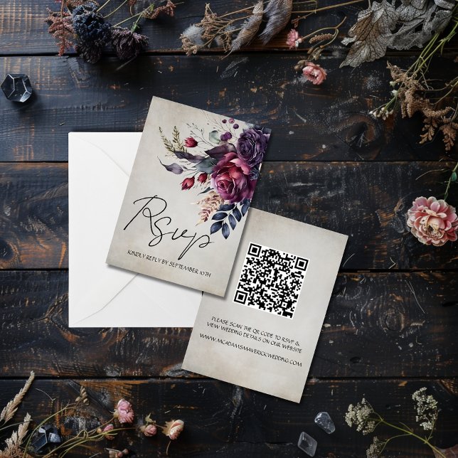 Minimaler QR-Code für die Hochzeit der RSVP-Antwor RSVP Karte (Von Creator hochgeladen)