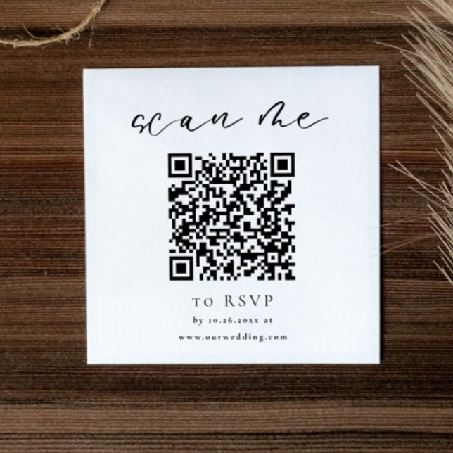 Minimaler QR Code Hochzeit RSVP-Karte Begleitkarte (Von Creator hochgeladen)