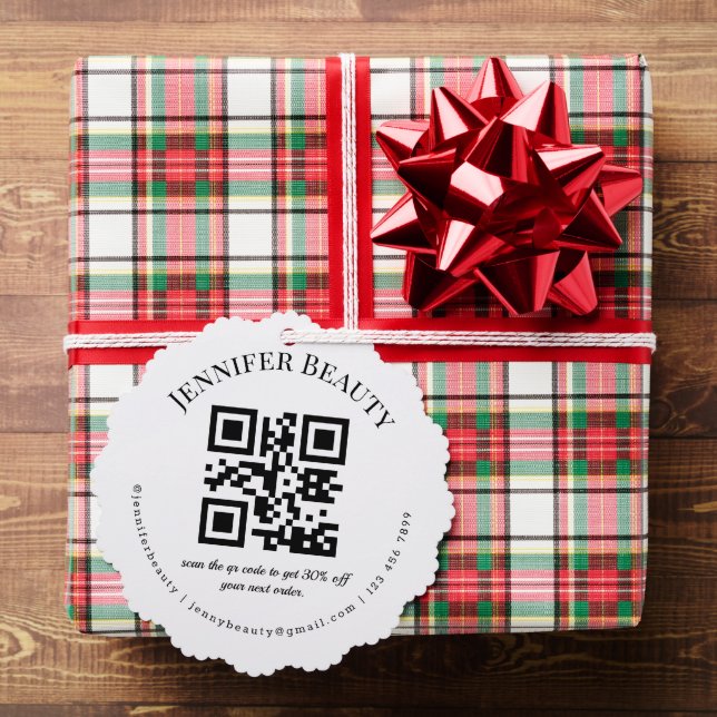 minimaler qr Code kleine Unternehmen Schönheitssal Ornament Karte (Insitu (Geschenk))