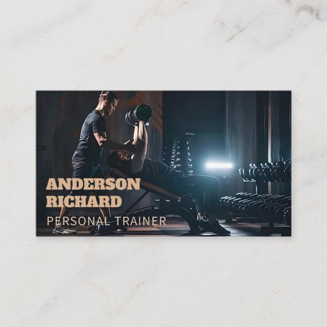 Minimaler QR-Code | Personal Trainer Fitness Foto Visitenkarte (Vorderseite)