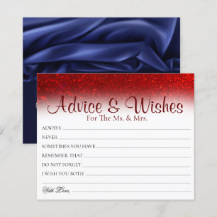 Minimaler Red Glitzer Wedding Advice wünscht Karte