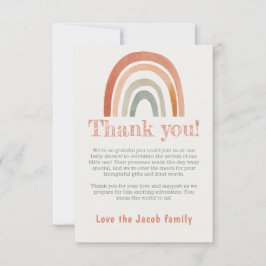 Minimaler Regenbogen danke für die Baby Duschgäste
