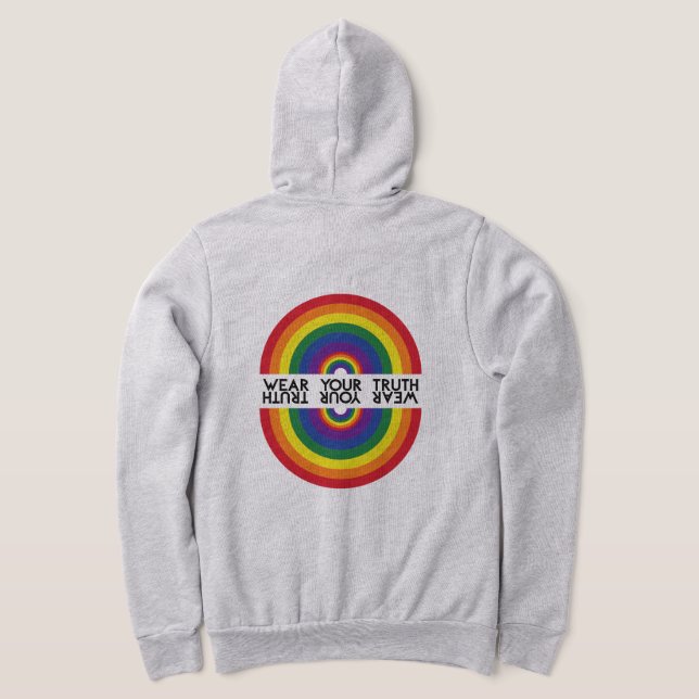 Minimaler Regenbogenbogen Moderne Farbige Aussage  Hoodie (AblageHinten)